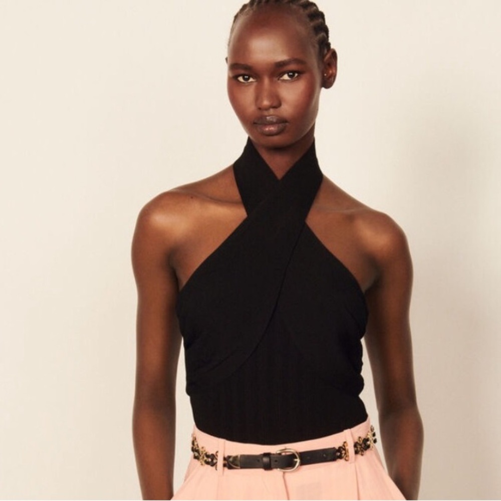 Sandro Black Halter Top
